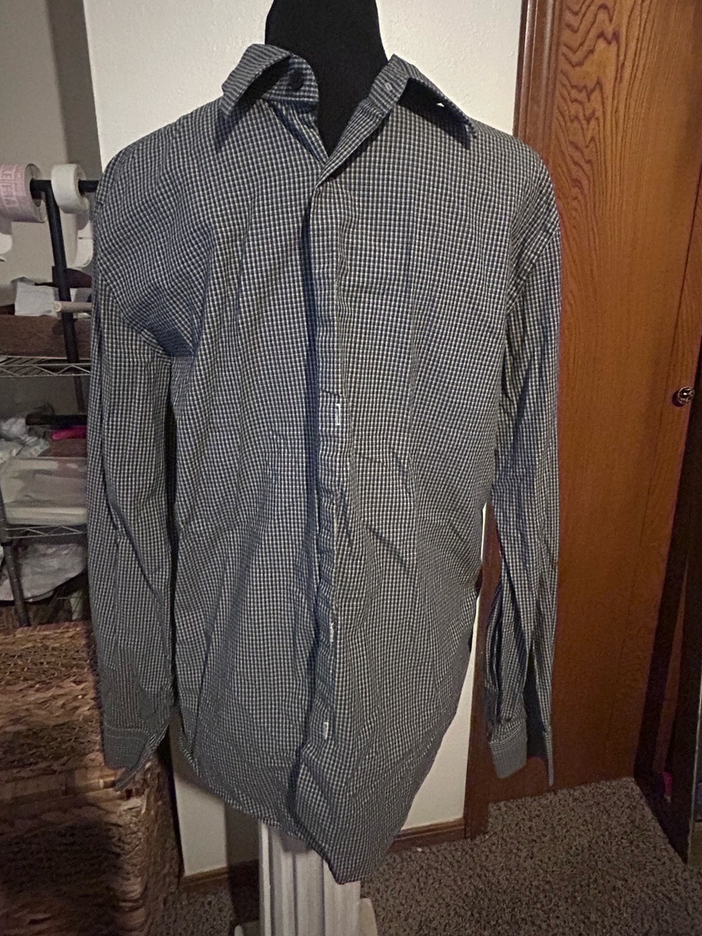 EXPRESS 1MX modern fit  Cotton Shirt in Dark Navy Med 15-151/2